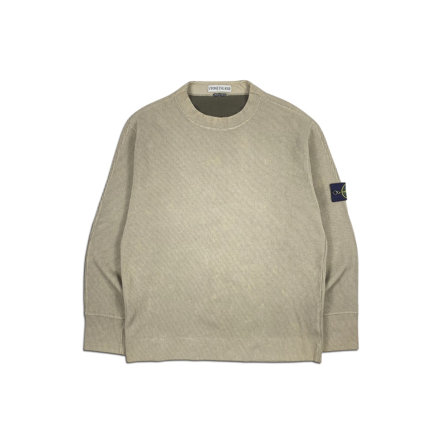 Stone Island Organic Cotton Waffle Fleece Crewneck Beige