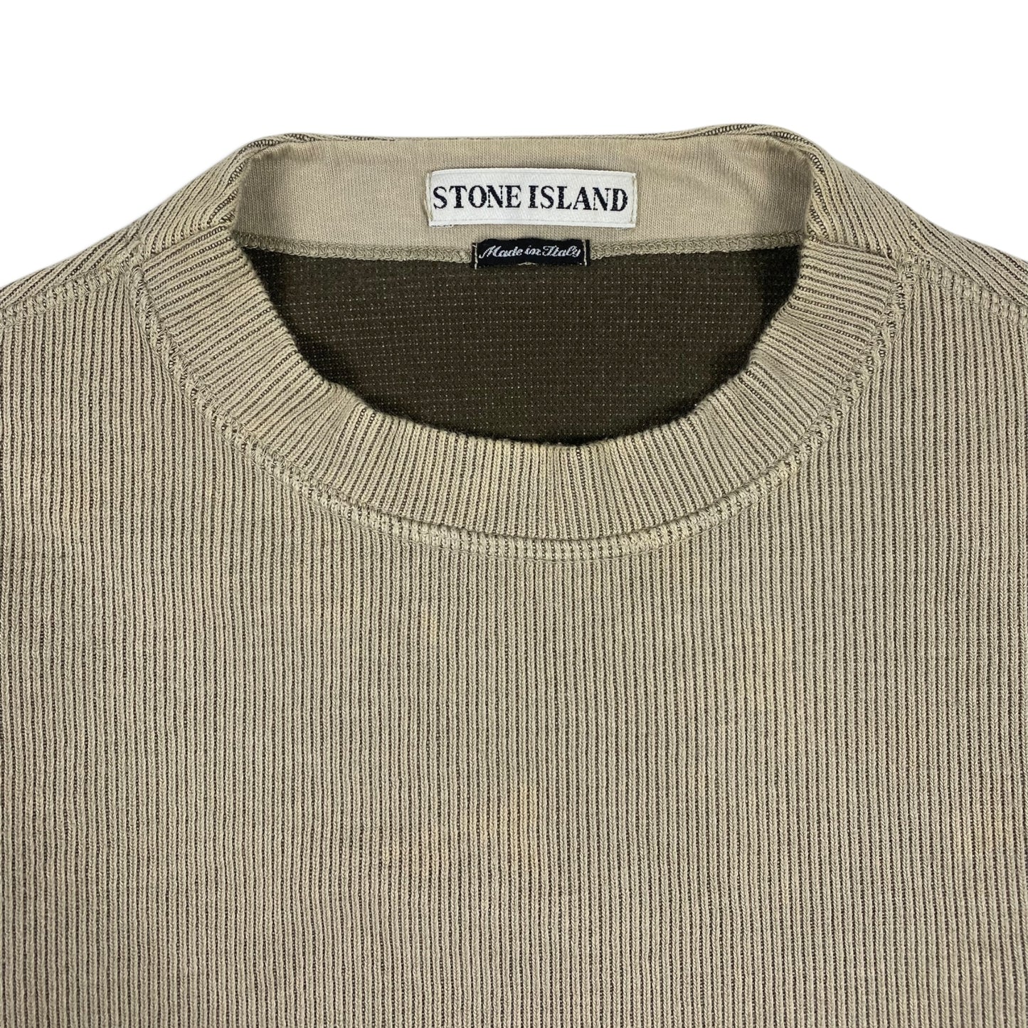 Stone Island Organic Cotton Waffle Fleece Crewneck Beige