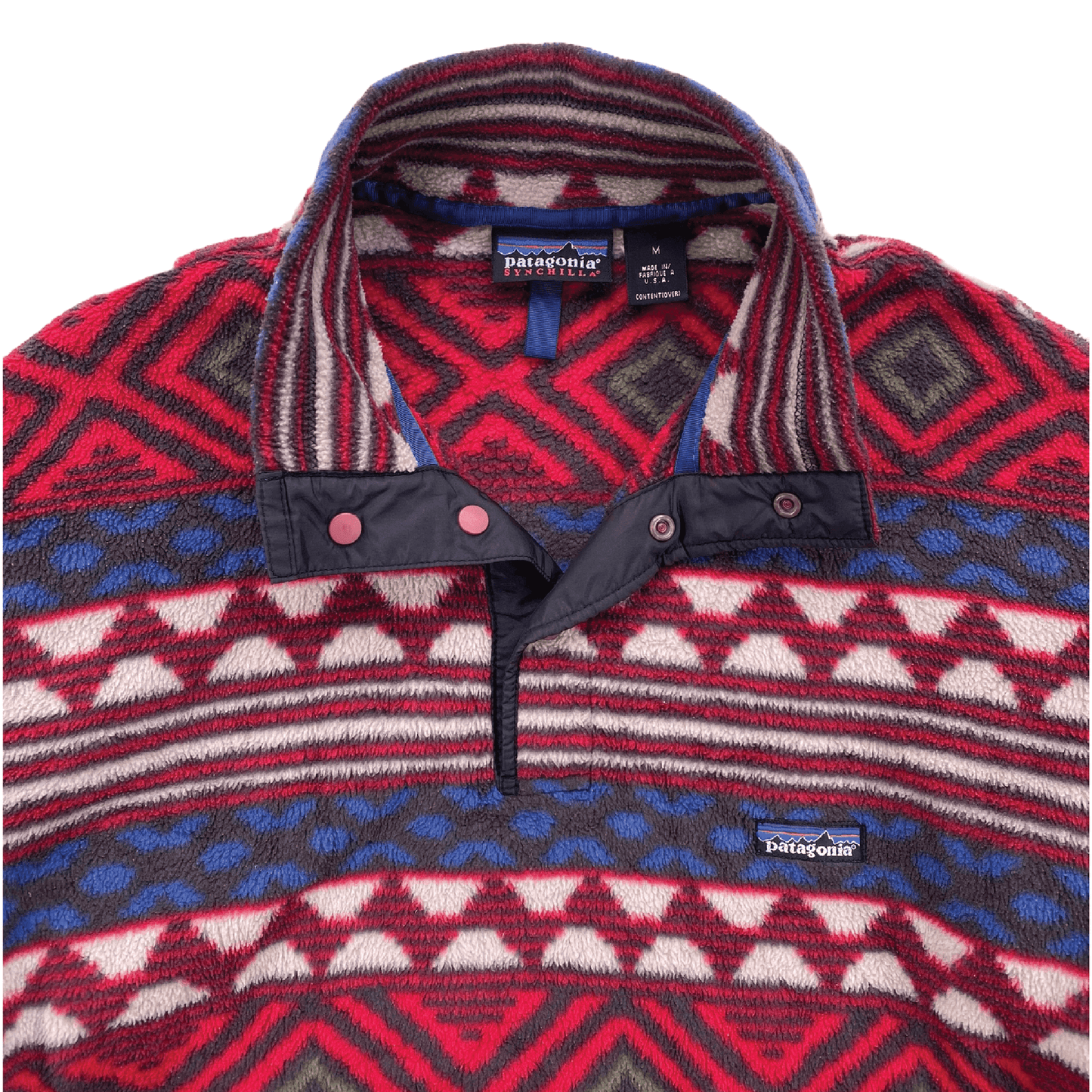 Vintage Patagonia Printed Synchilla Snap-T,Saltillo Burnt Chili 90’s
