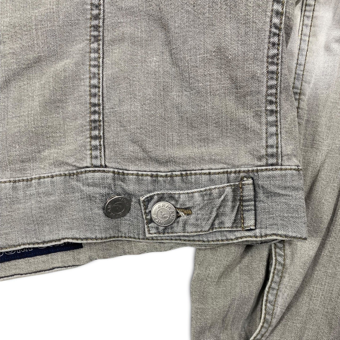 2000s Armani Grey Washed Denim Jacket