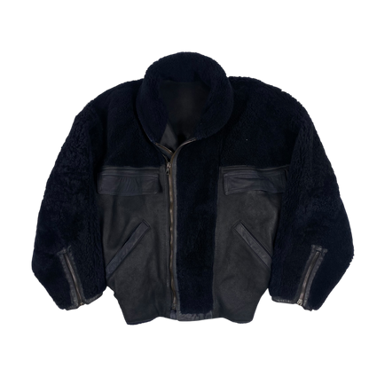 80s Vintage GIANNI VERSACE Leather Bomber Reversible Jacket