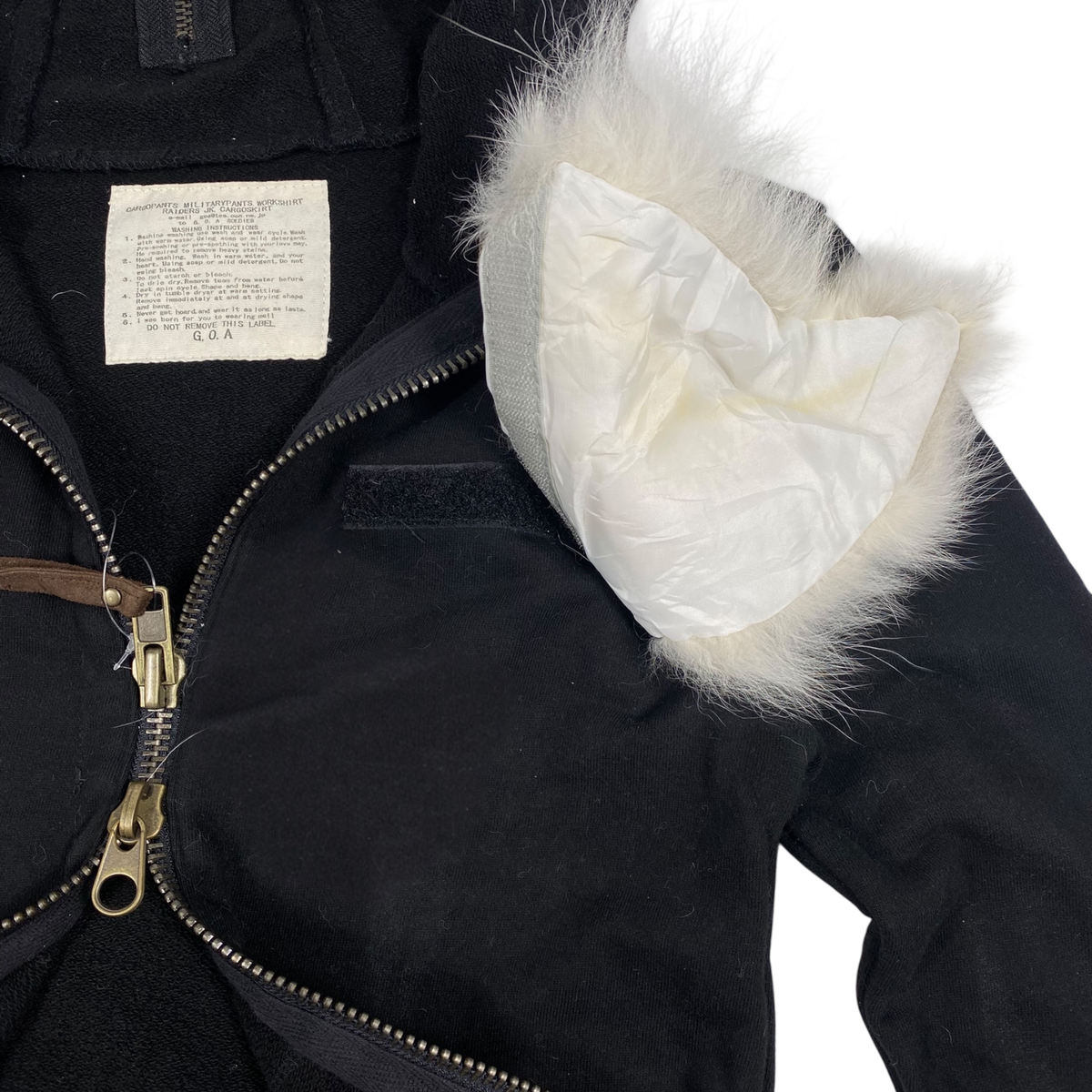 G.O.A double-layer zip-up fur heart hoodie