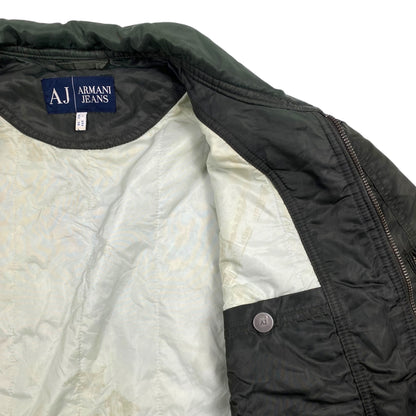 00s Armani Jeans Olive Green Utility Bomber Jacket