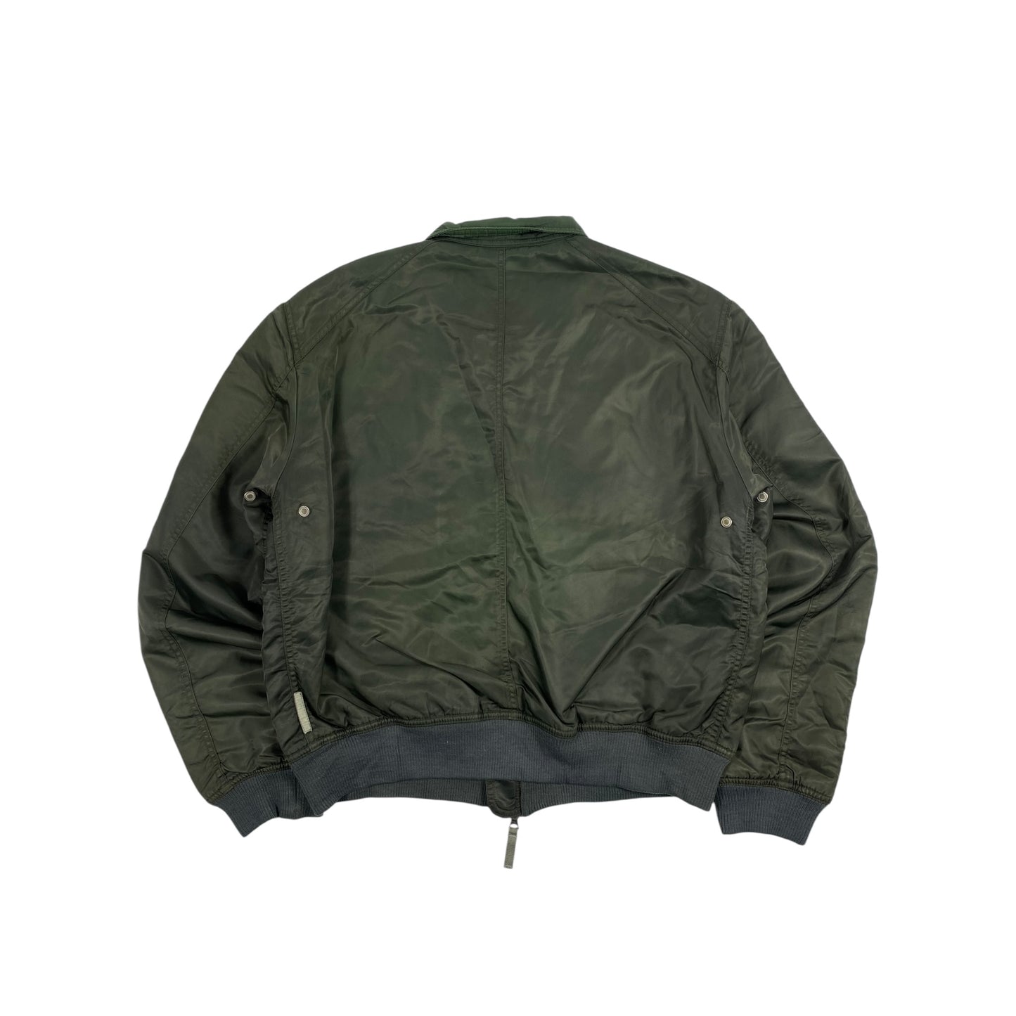 00s Armani Jeans Olive Green Utility Bomber Jacket