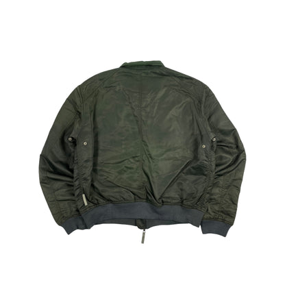 00s Armani Jeans Olive Green Utility Bomber Jacket
