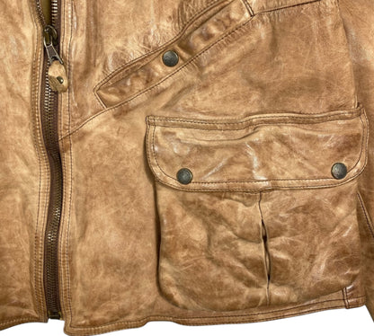 vintage 1980s Emporio Armani leather flight blouson jacket