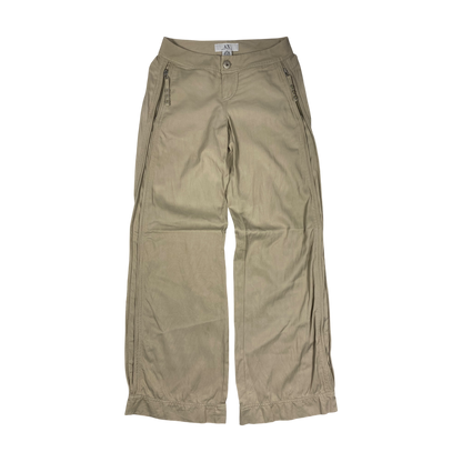 Armani Exchange beige wide-leg trousers