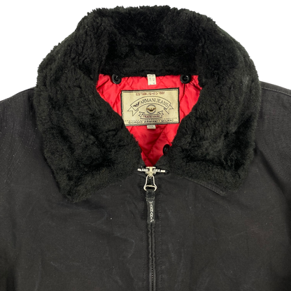 vintage Armani Jeans flight jacket faux-fur collar