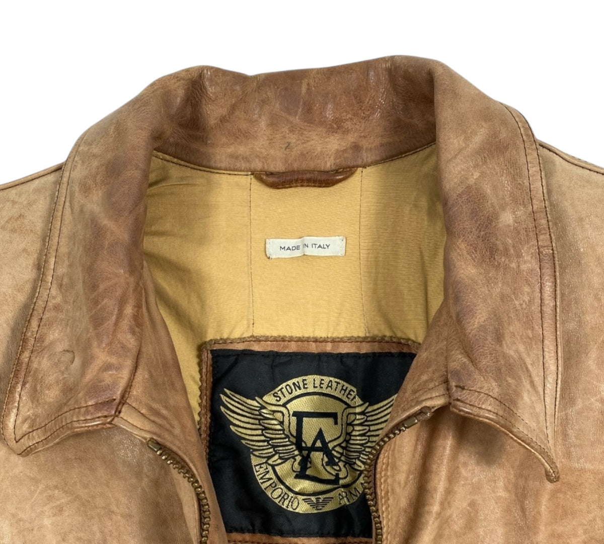 vintage 1980s Emporio Armani leather flight blouson jacket