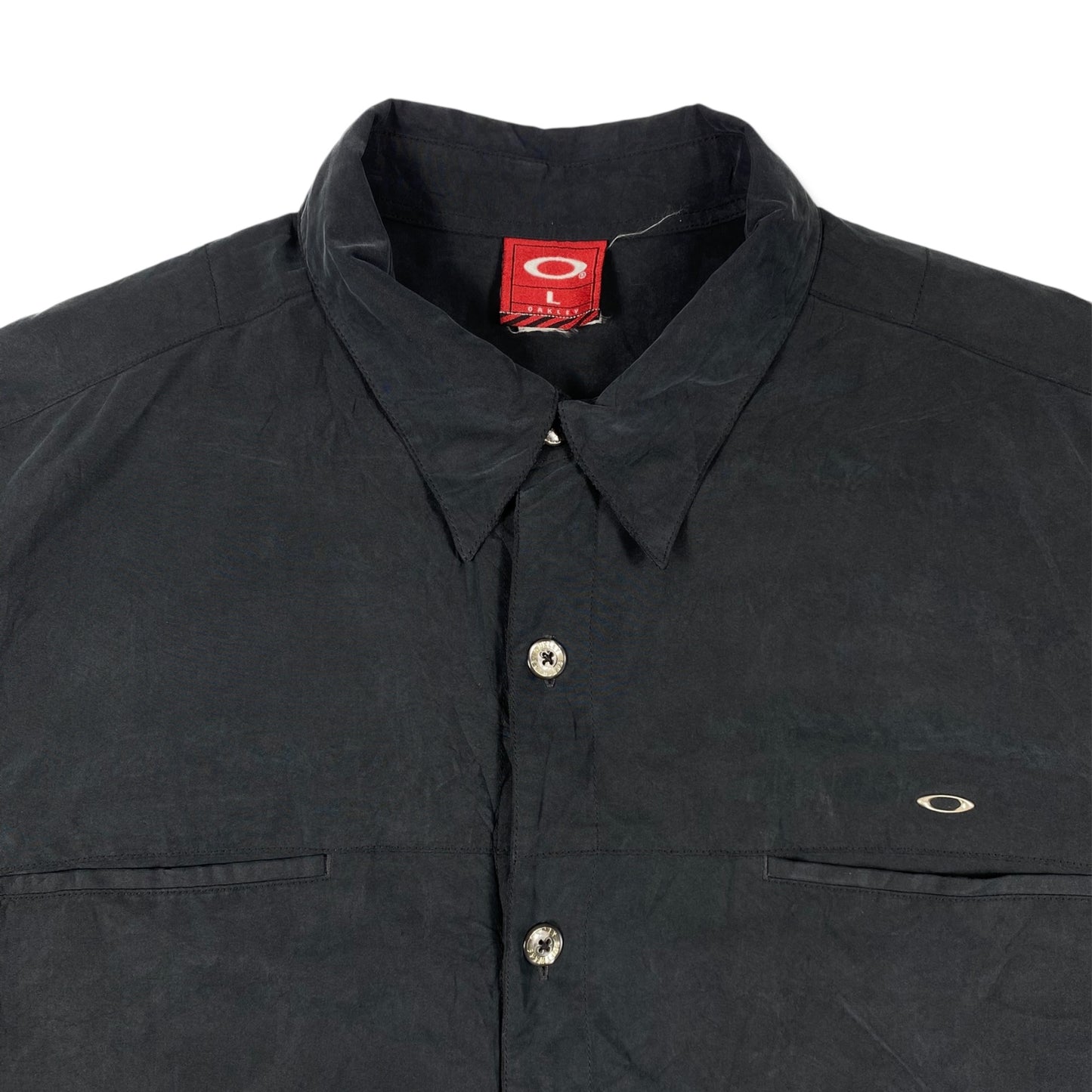 Oakley T-Shirt Center Logo Silver up 00s