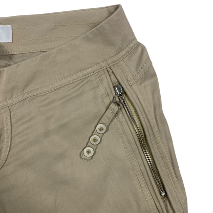 Armani Exchange beige wide-leg trousers