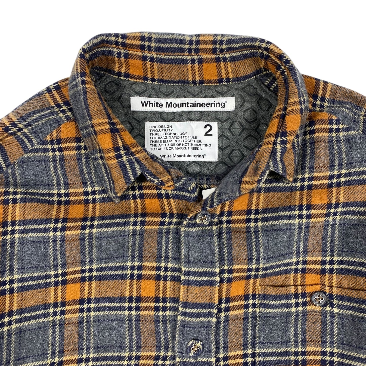 White Mountaineering plaid flannel shirt