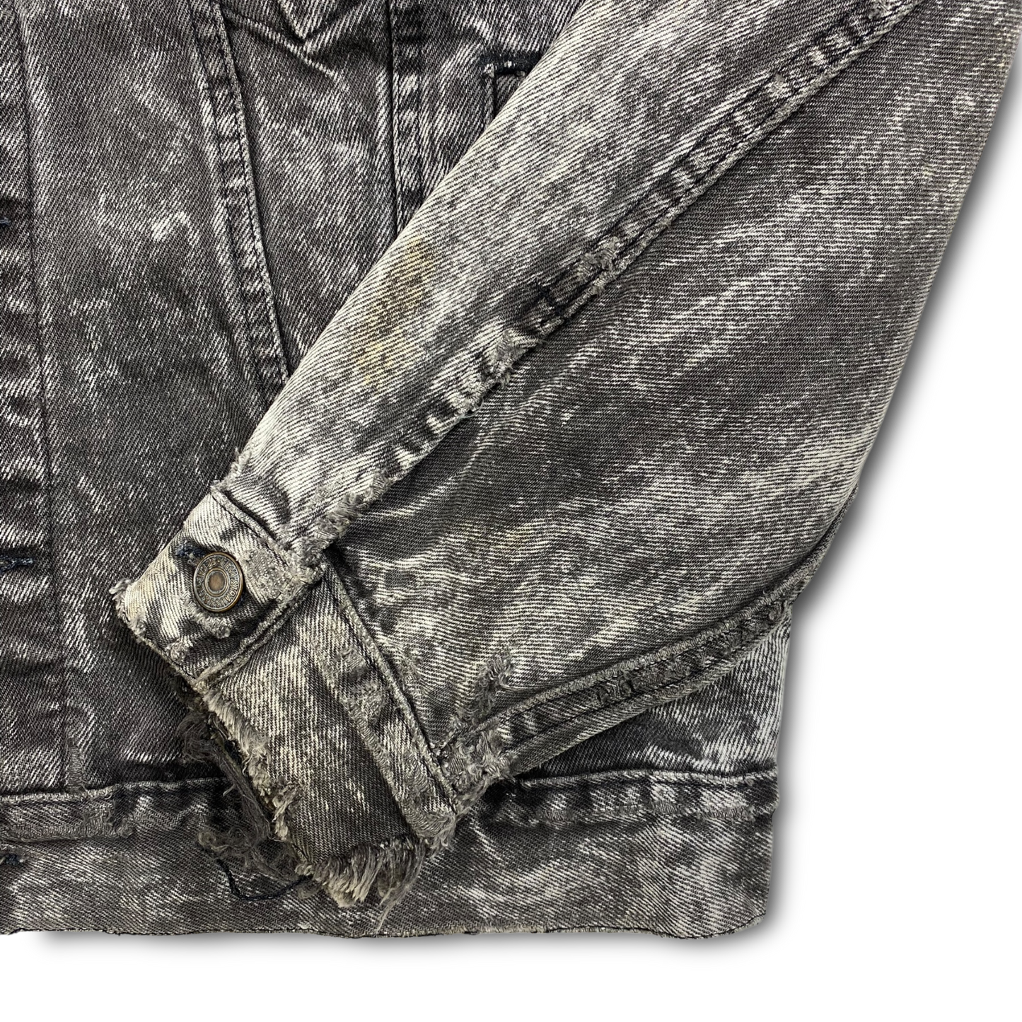 Levis Black Acid Washed Denim Jacket Made in U.S.A. Spring 1990