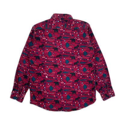 LL Bean Red Animal Print Shirt