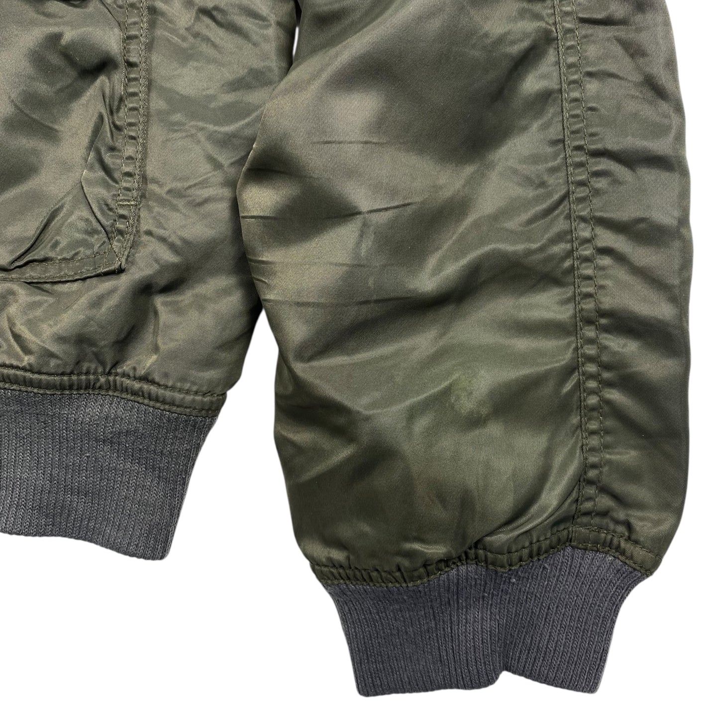 00s Armani Jeans Olive Green Utility Bomber Jacket