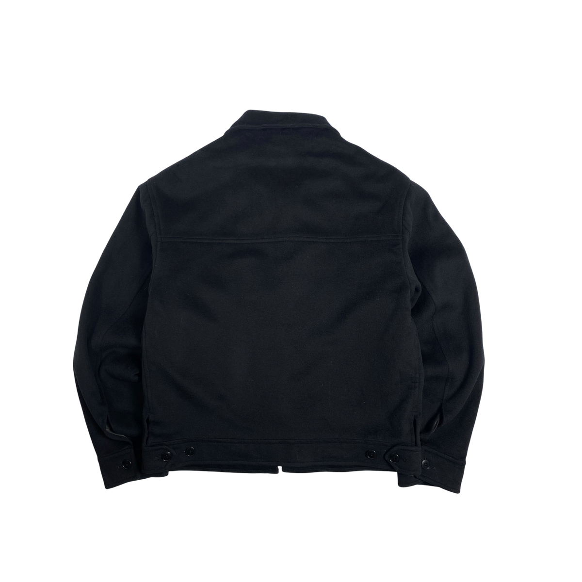 Agnès b black zip-up wool jacket Made In France