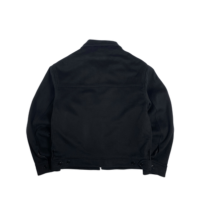 Agnès b black zip-up wool jacket Made In France