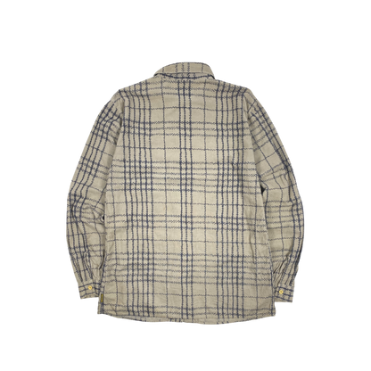 Giorgio Armani zip-up flannel plaid shirt jacket