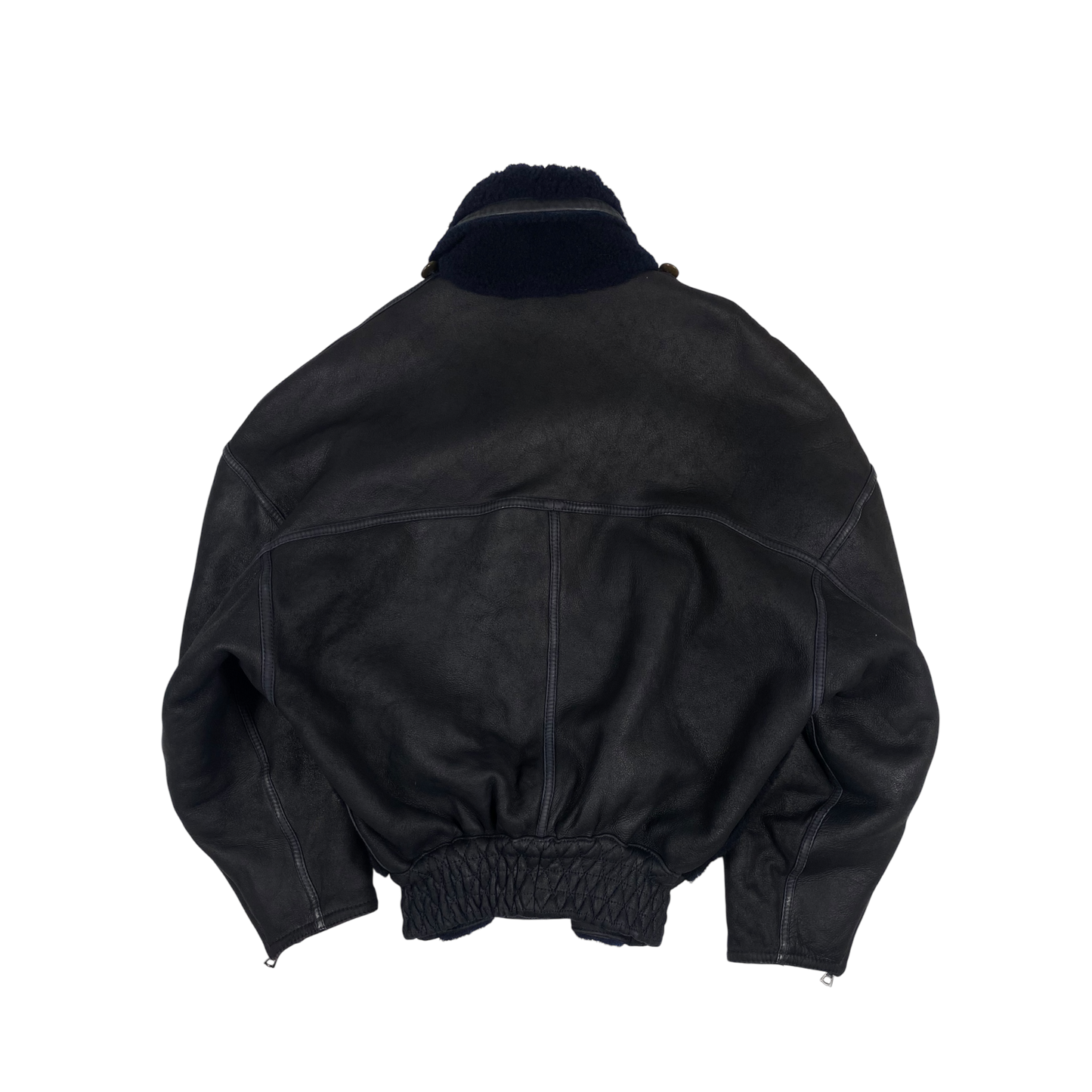 80s Vintage GIANNI VERSACE Leather Bomber Reversible Jacket