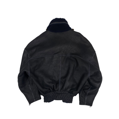80s Vintage GIANNI VERSACE Leather Bomber Reversible Jacket