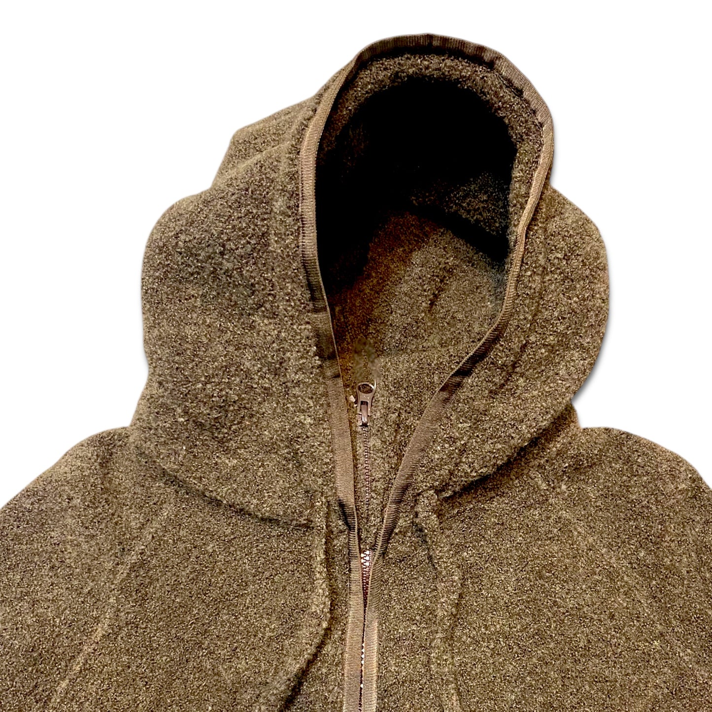 Vintage Beams Heart Zipper Hooded Wool Jacket