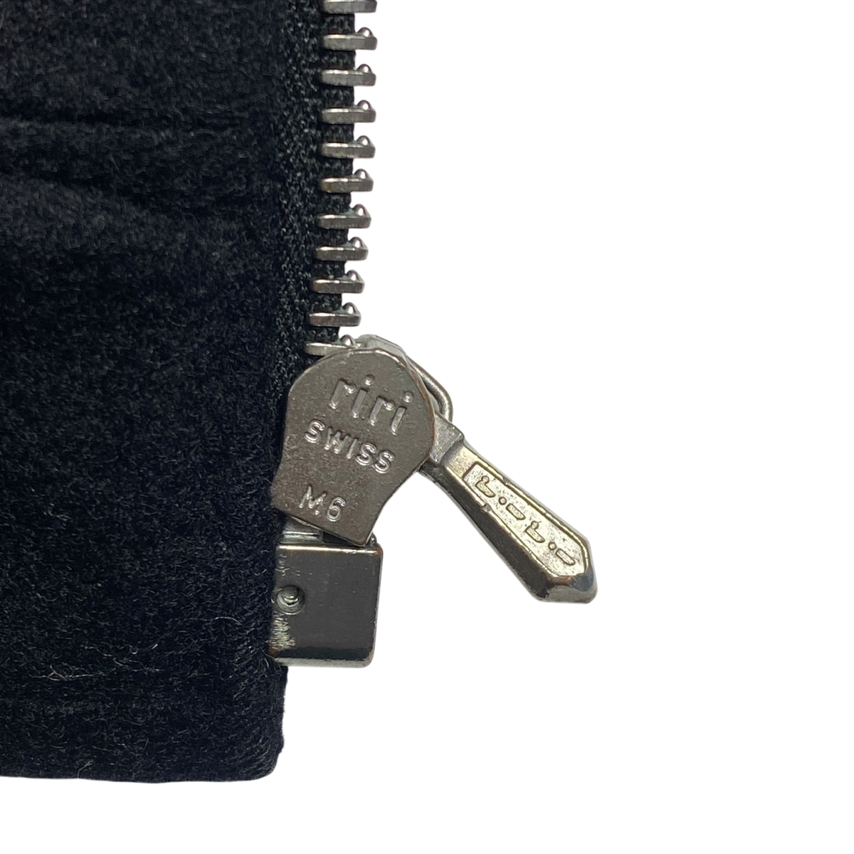 Agnès b black zip-up wool jacket Made In France