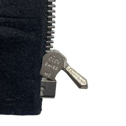 Agnès b black zip-up wool jacket Made In France