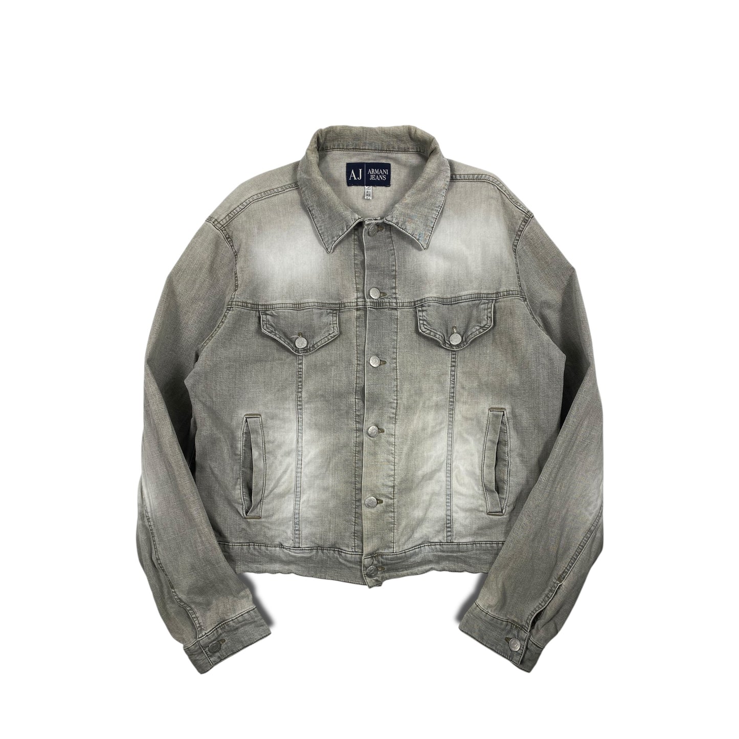 2000s Armani Grey Washed Denim Jacket