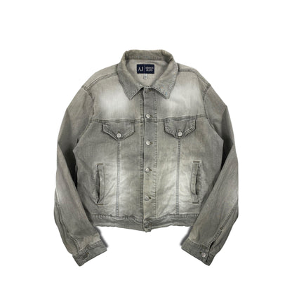 2000s Armani Grey Washed Denim Jacket