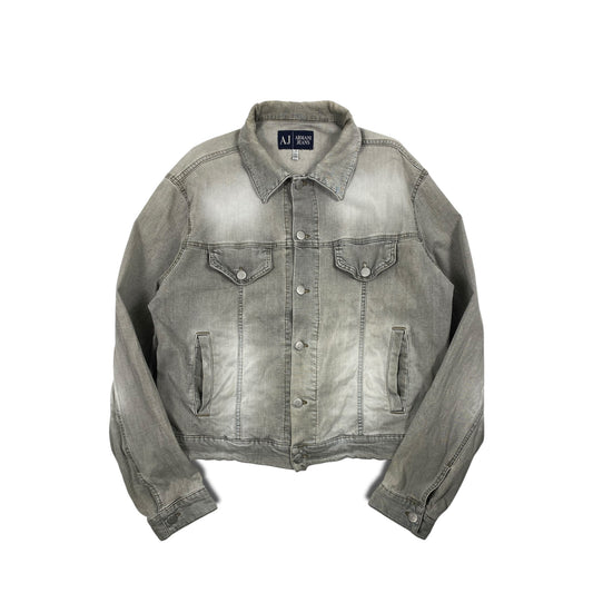2000s Armani Grey Washed Denim Jacket