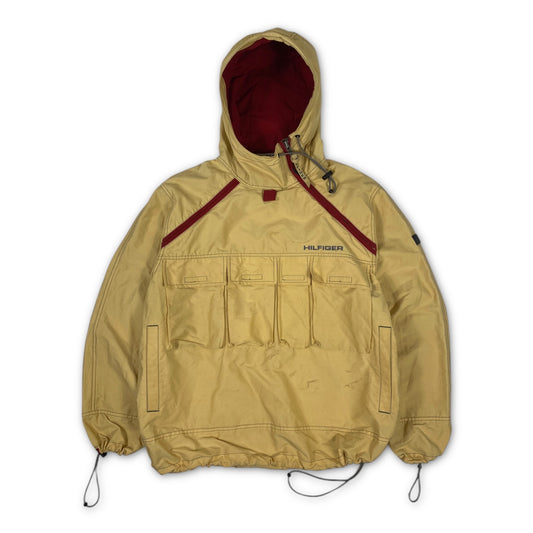 2000 Asymmetrical Beige Dual Zip Cargo Anorak