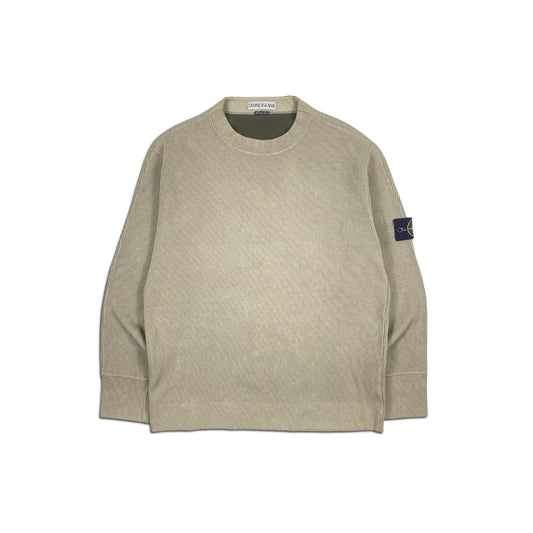 Stone Island Organic Cotton Waffle Fleece Crewneck Beige