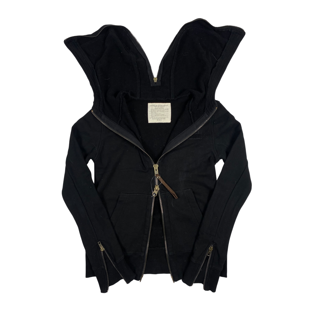 G.O.A double-layer zip-up fur heart hoodie