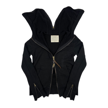 G.O.A double-layer zip-up fur heart hoodie
