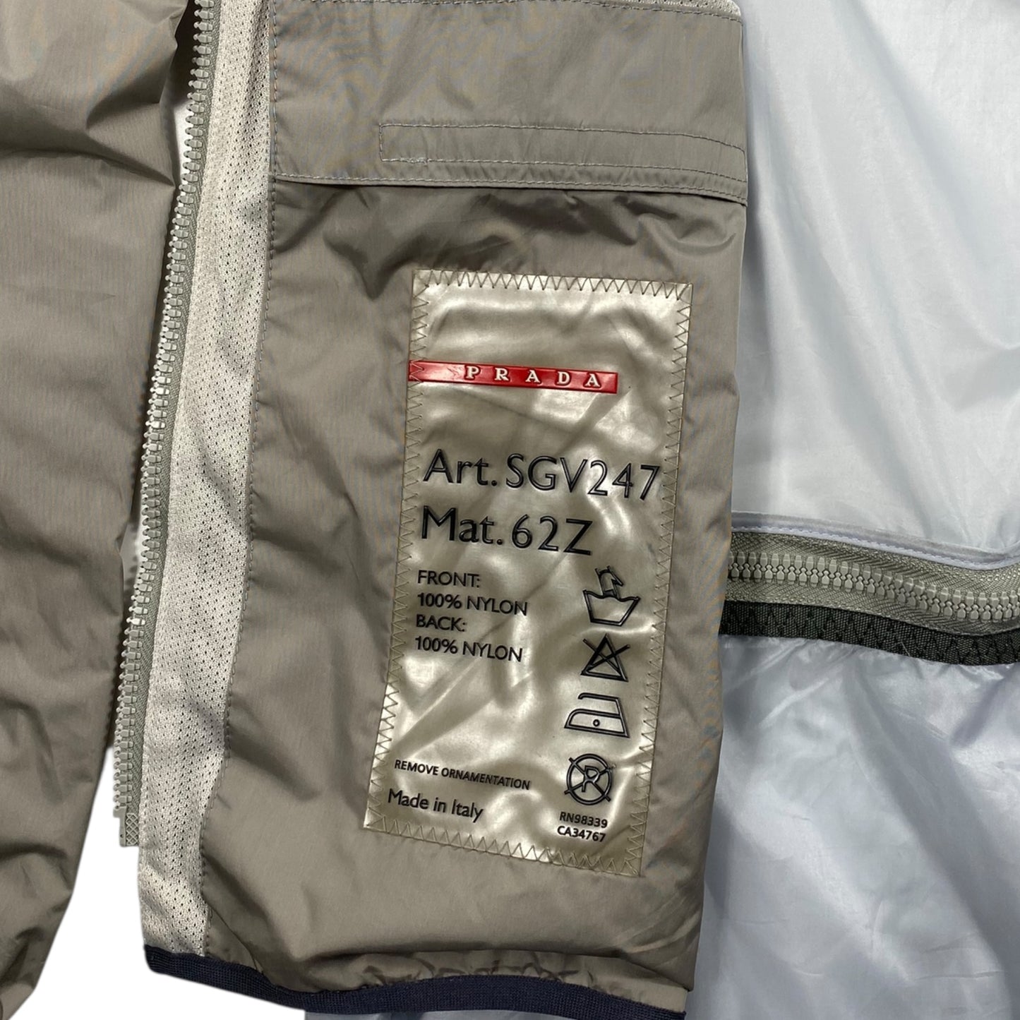 SS2000 PRADA Sport
Sheer Nylon Jacket
Spring Summer 2000