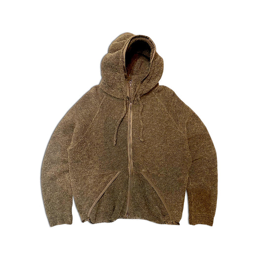 Vintage Beams Heart Zipper Hooded Wool Jacket