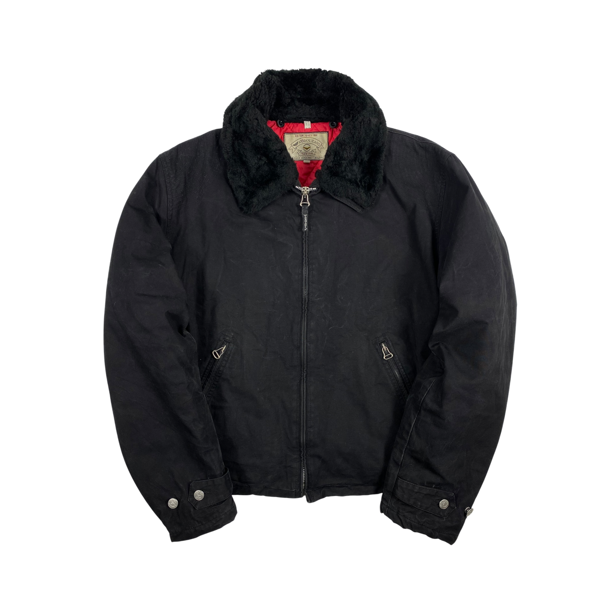 vintage Armani Jeans flight jacket faux-fur collar