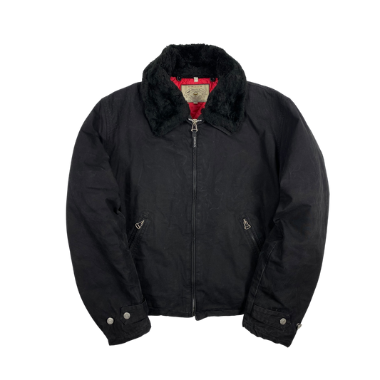 vintage Armani Jeans flight jacket faux-fur collar