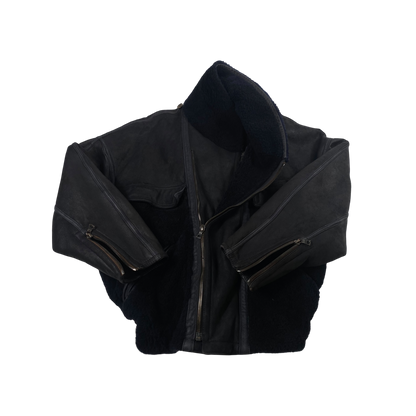 80s Vintage GIANNI VERSACE Leather Bomber Reversible Jacket