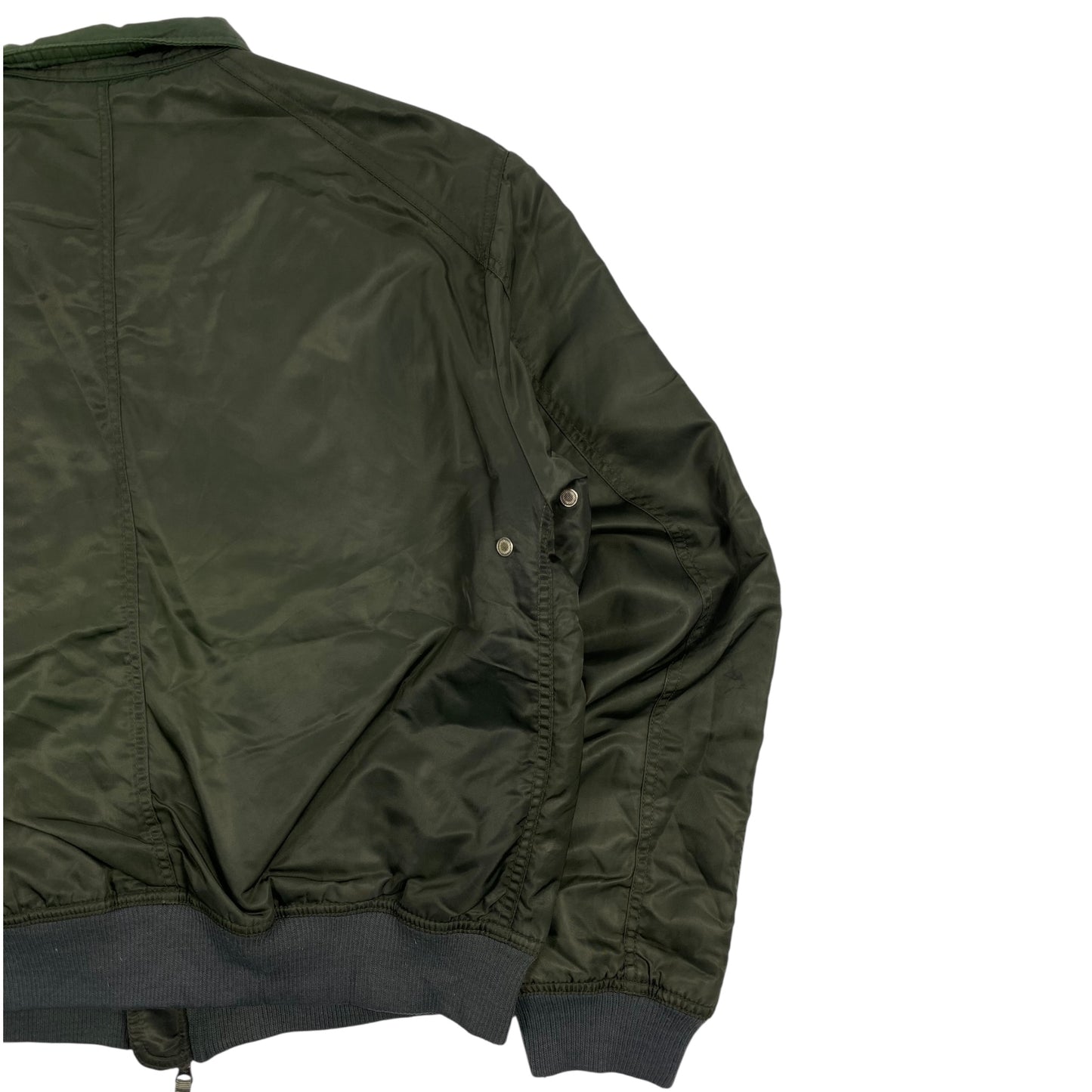00s Armani Jeans Olive Green Utility Bomber Jacket