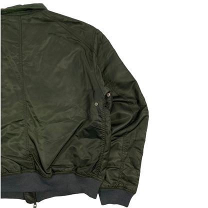 00s Armani Jeans Olive Green Utility Bomber Jacket