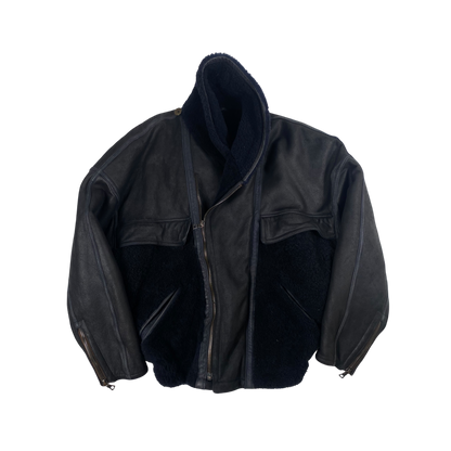 80s Vintage GIANNI VERSACE Leather Bomber Reversible Jacket