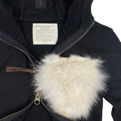 G.O.A double-layer zip-up fur heart hoodie