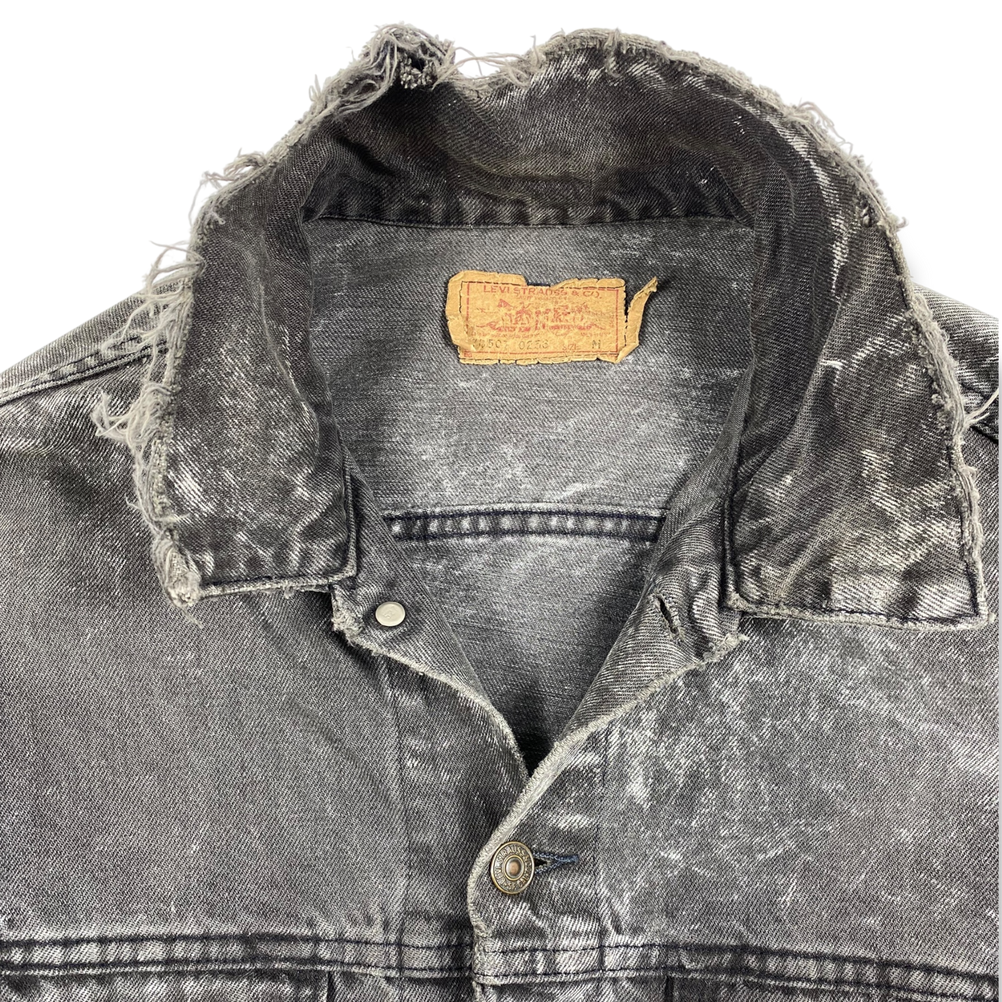 Levis Black Acid Washed Denim Jacket Made in U.S.A. Spring 1990