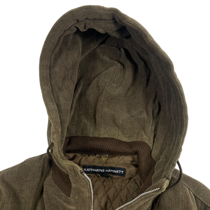 1990s Katharine Hamnett Wool Hooded Bomber
