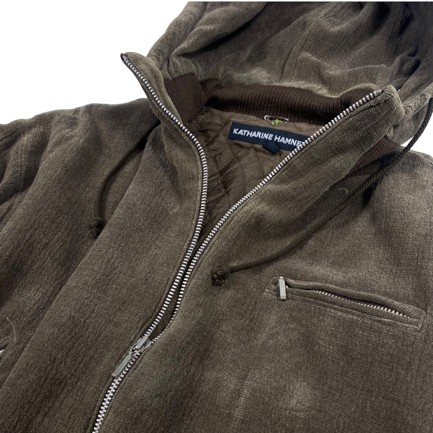 1990s Katharine Hamnett Wool Hooded Bomber