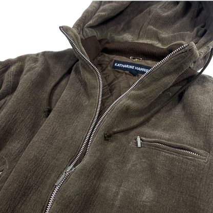 1990s Katharine Hamnett Wool Hooded Bomber