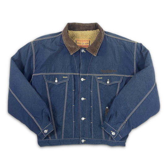 Diesel Industry Trucker Jacket With Corduroy Collar & Sherpa Lining