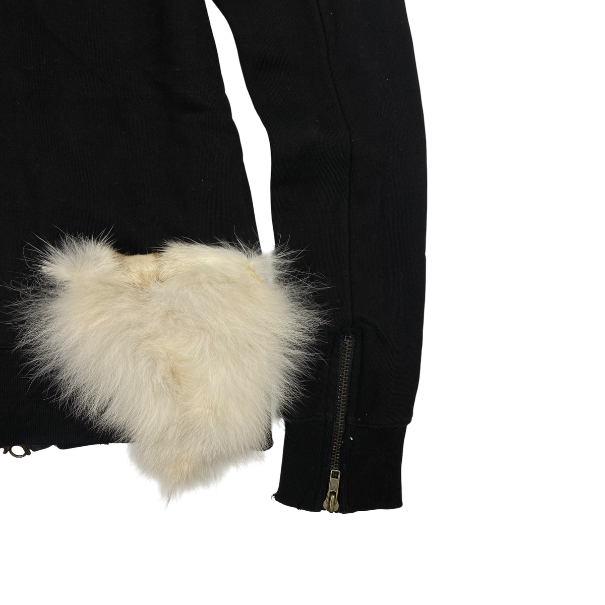 G.O.A double-layer zip-up fur heart hoodie