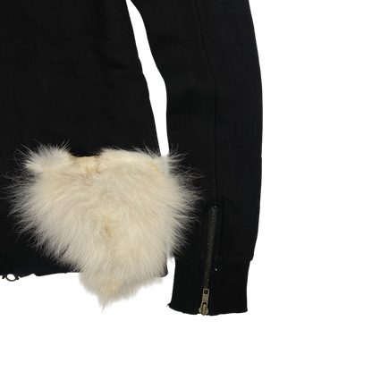 G.O.A double-layer zip-up fur heart hoodie